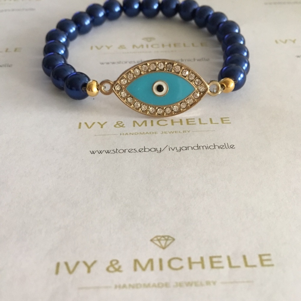 Evil Eye Link Beaded Bracelet